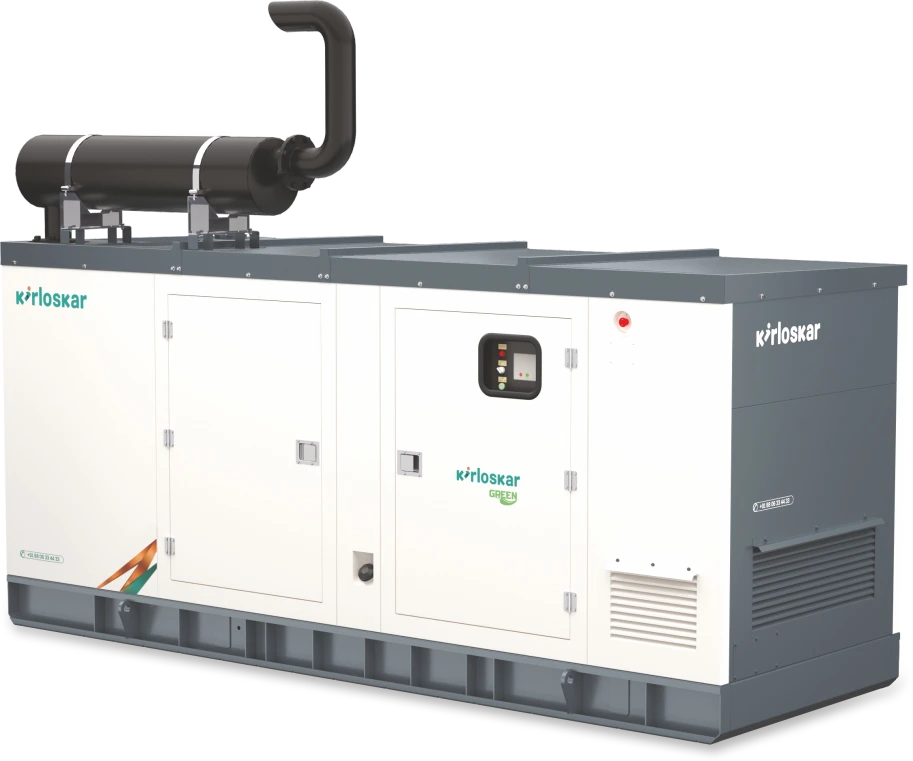 Kirloskar enclosed diesel genset shown in the supplied 82.5–160 kVA brochure