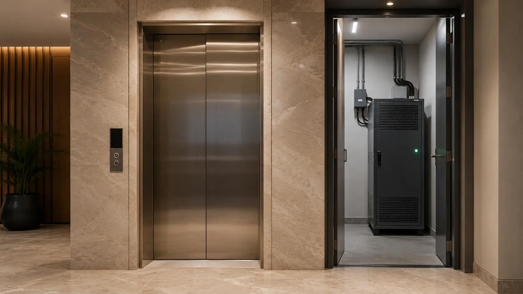 Modern elevator with dedicated lift power backup