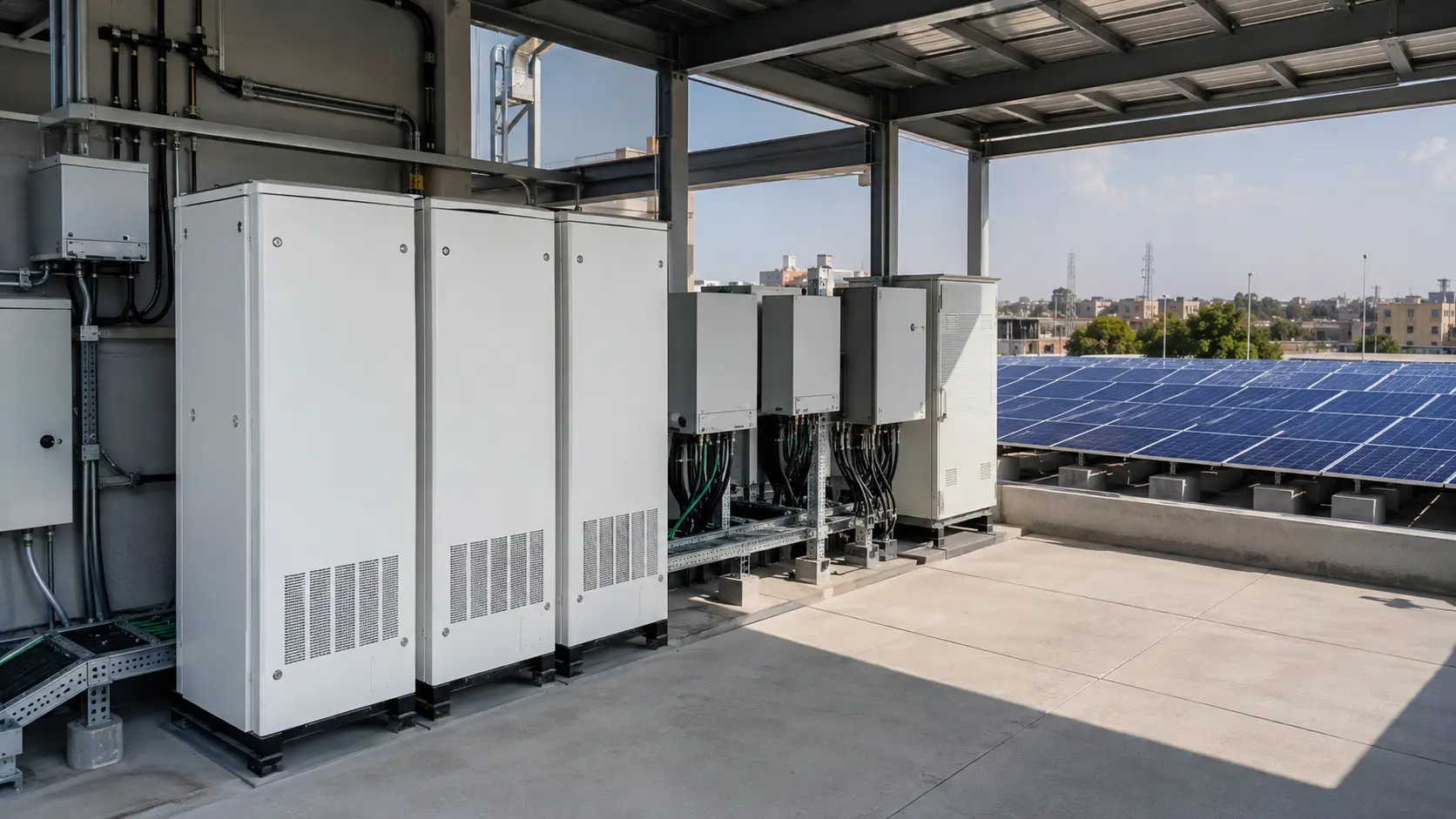 Commercial solar and battery energy storage installation